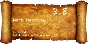 Werb Bertina névjegykártya